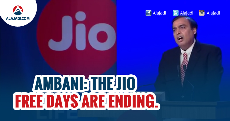The Jio free days are ending