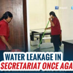 Rain water leaks in new Secretariat at Amaravathi